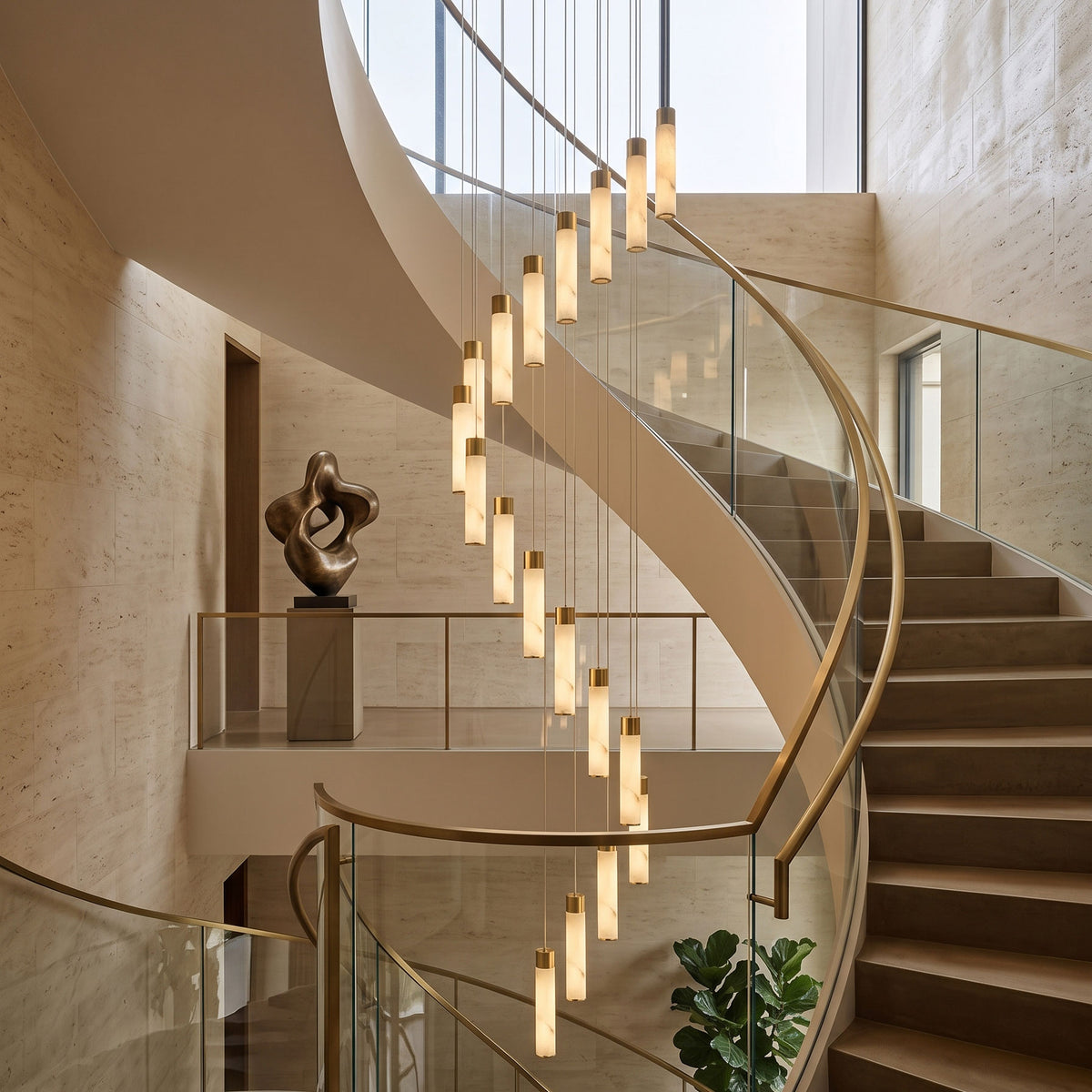 Celestial Alabaster Cascade Chandelier