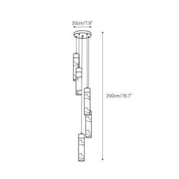 Celestial Alabaster Cascade Chandelier – detail 10 — Dimension drawings 8