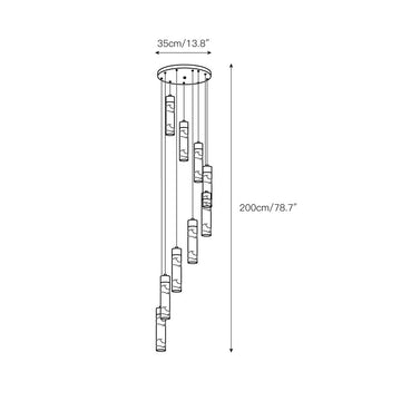 Celestial Alabaster Cascade Chandelier – detail 7 — Dimension drawings 5