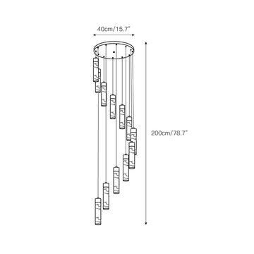 Celestial Alabaster Cascade Chandelier – detail 6 — Dimension drawings 4