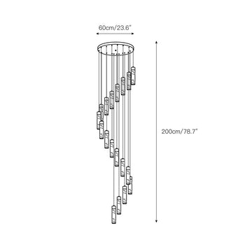 Celestial Alabaster Cascade Chandelier – detail 9 — Dimension drawings 7