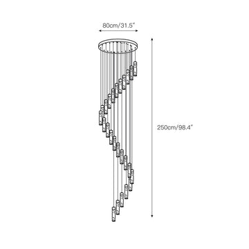 Celestial Alabaster Cascade Chandelier – detail 4 — Dimension drawings 2