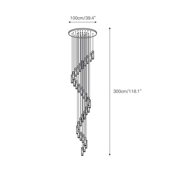 Celestial Alabaster Cascade Chandelier – detail 3 — Dimension drawings 1