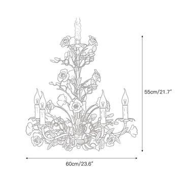 Ceramic Rose Vine Chandelier – detail 3 — Dimension drawings 1