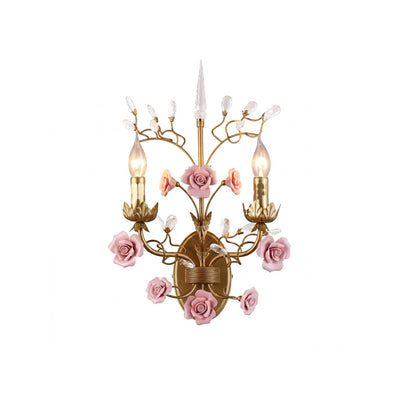 Ceramic Rose Vine Wandleuchte