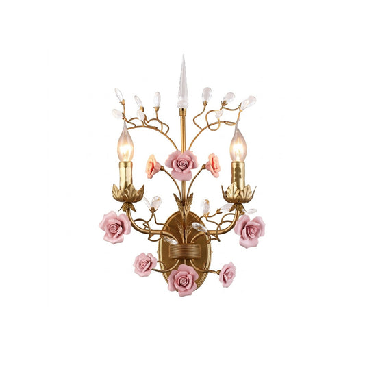Ceramic Rose Vine Sconce