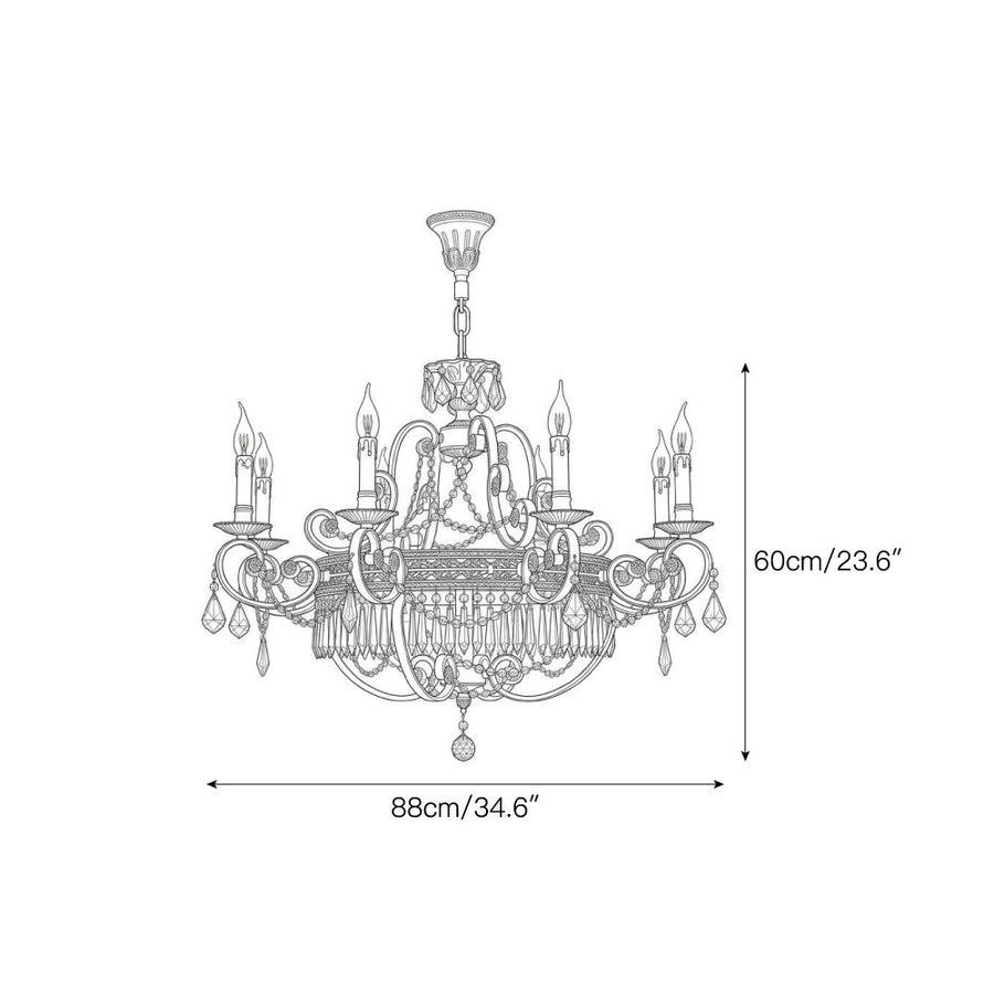 Chantilly Crystal Chandelier – detail 4 — Dimension drawings 2