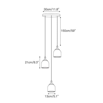 Chart Alabaster Cluster Chandelier – detail 4 — Dimension drawings 2