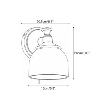 Chart Glass Plug-in Wall Sconce – detail 3 — Dimension drawings 1