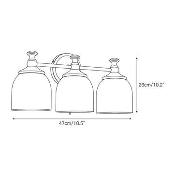 Chart Glass Plug-in Wall Sconce – detail 5 — Dimension drawings 3