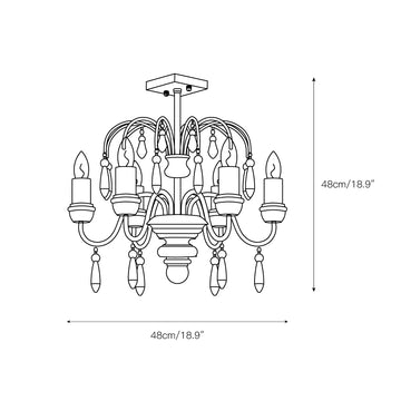 Chateau Nobles Chandelier – detail 4 — Dimension drawings 2