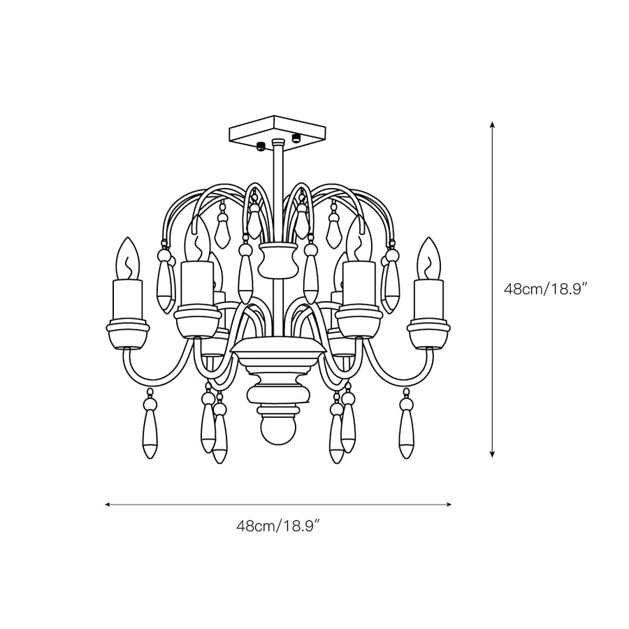 Chateau Nobles Chandelier – detail 4 — Dimension drawings 2