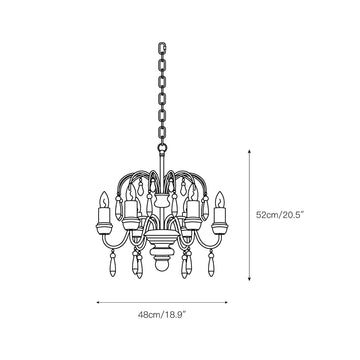 Chateau Nobles Chandelier – detail 6 — Dimension drawings 4