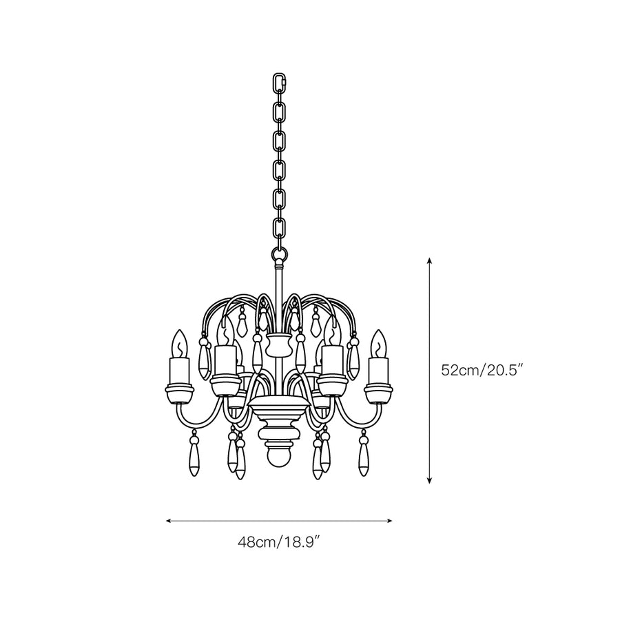 Chateau Nobles Chandelier – detail 6 — Dimension drawings 4