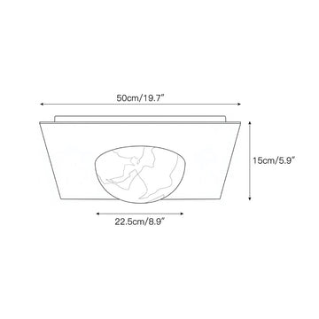 مصباح السقف الملاصق تشيلسي من الألباستر — Dimension drawings 3