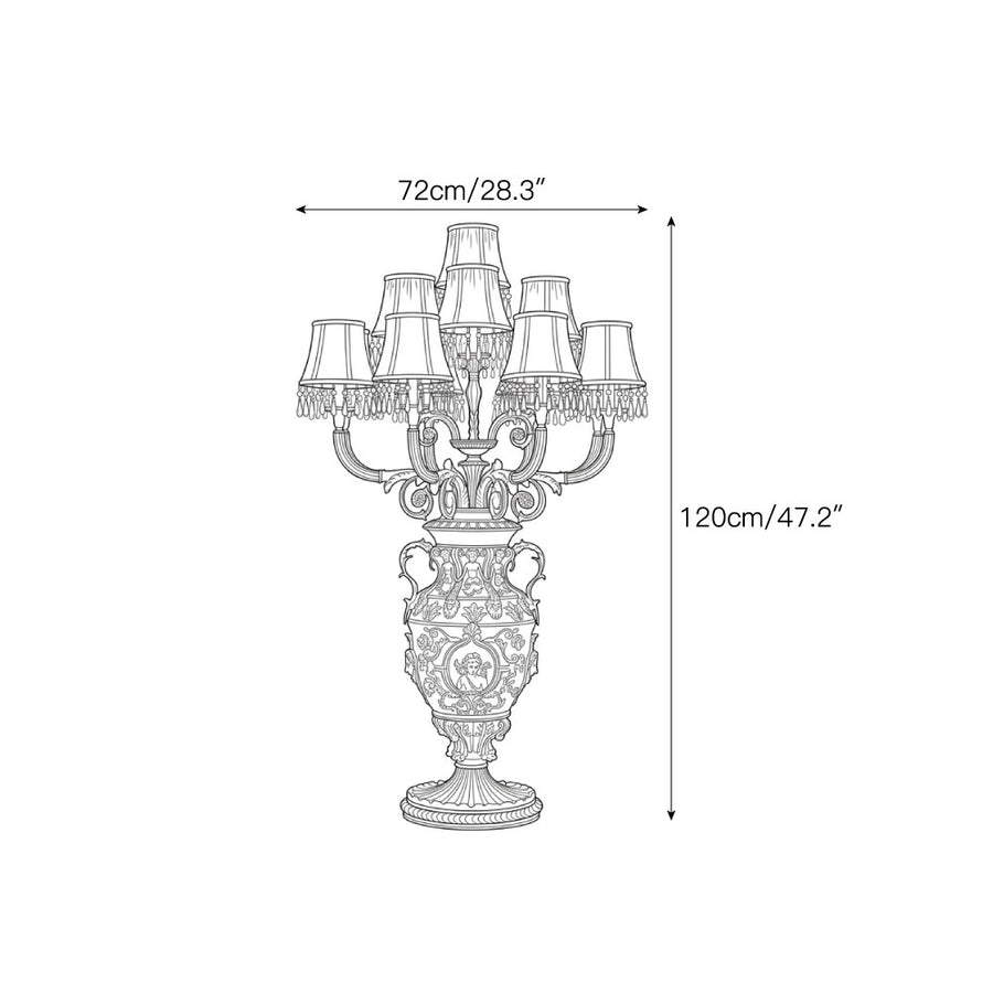 Chloe Fringe Table Lamp — Dimension drawings 1