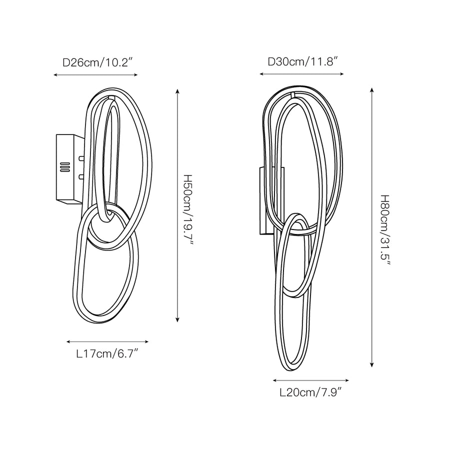 Circa LED Wall Lamp – detail 4 — Dimension drawings 1