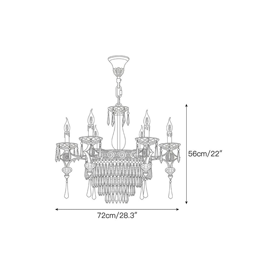 Claridge Crystal Chandelier — Dimension drawings 1