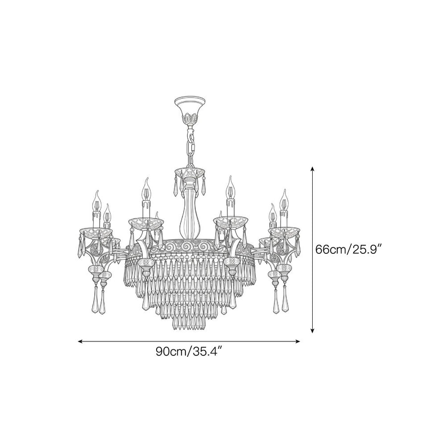 Claridge Crystal Chandelier — Dimension drawings 2