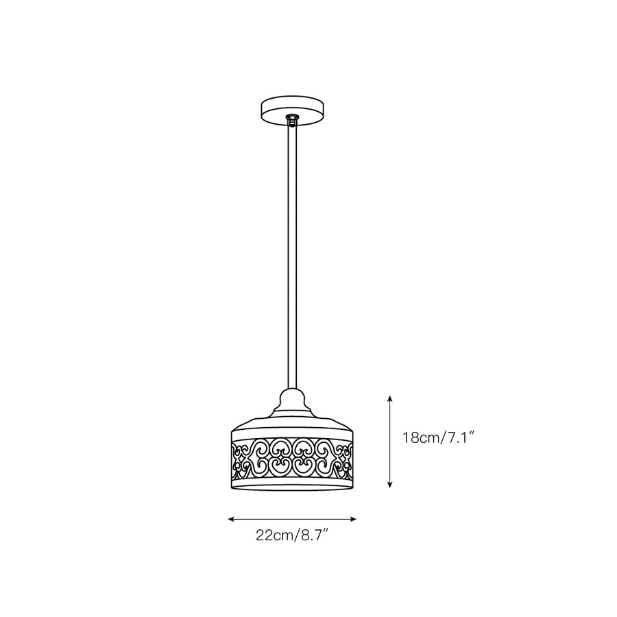 Claudette Pendant Lamp – detail 3 — Dimension drawings 1
