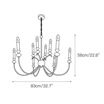 Clerise Chandelier – detail 3 — Dimension drawings 1