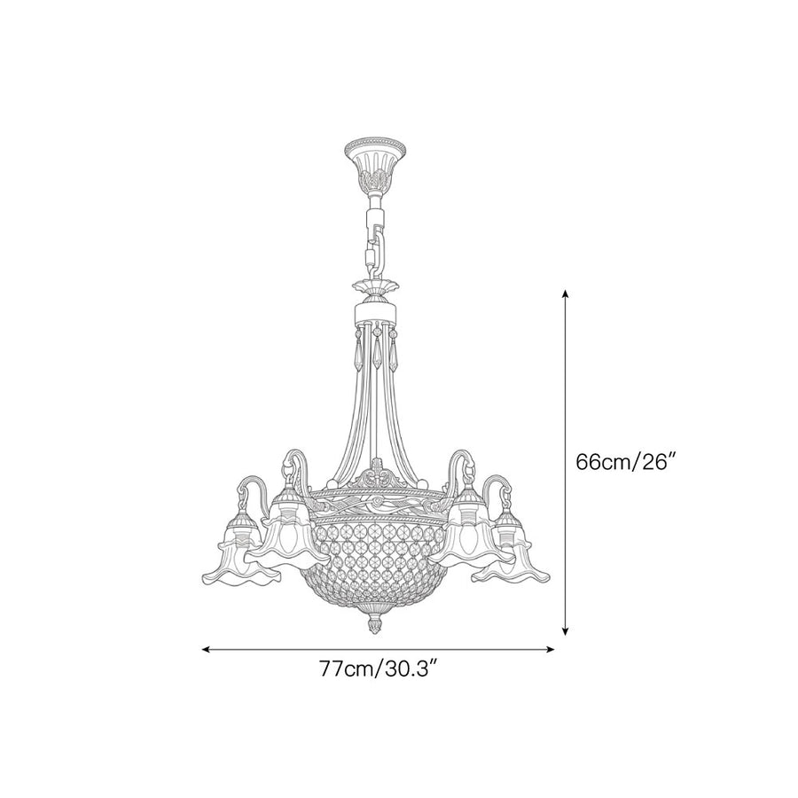 Cliveden Tulip Basket Chandelier – detail 3 — Dimension drawings 1