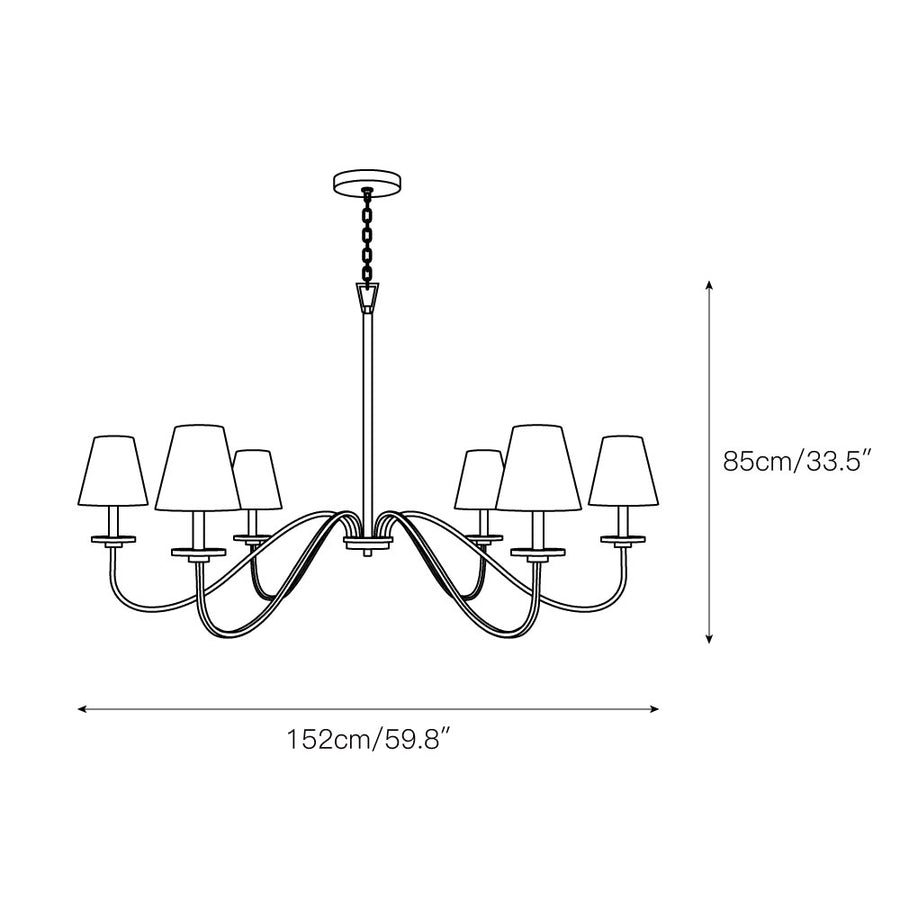 Cloverdale Chandelier – detail 3 — Dimension drawings 1