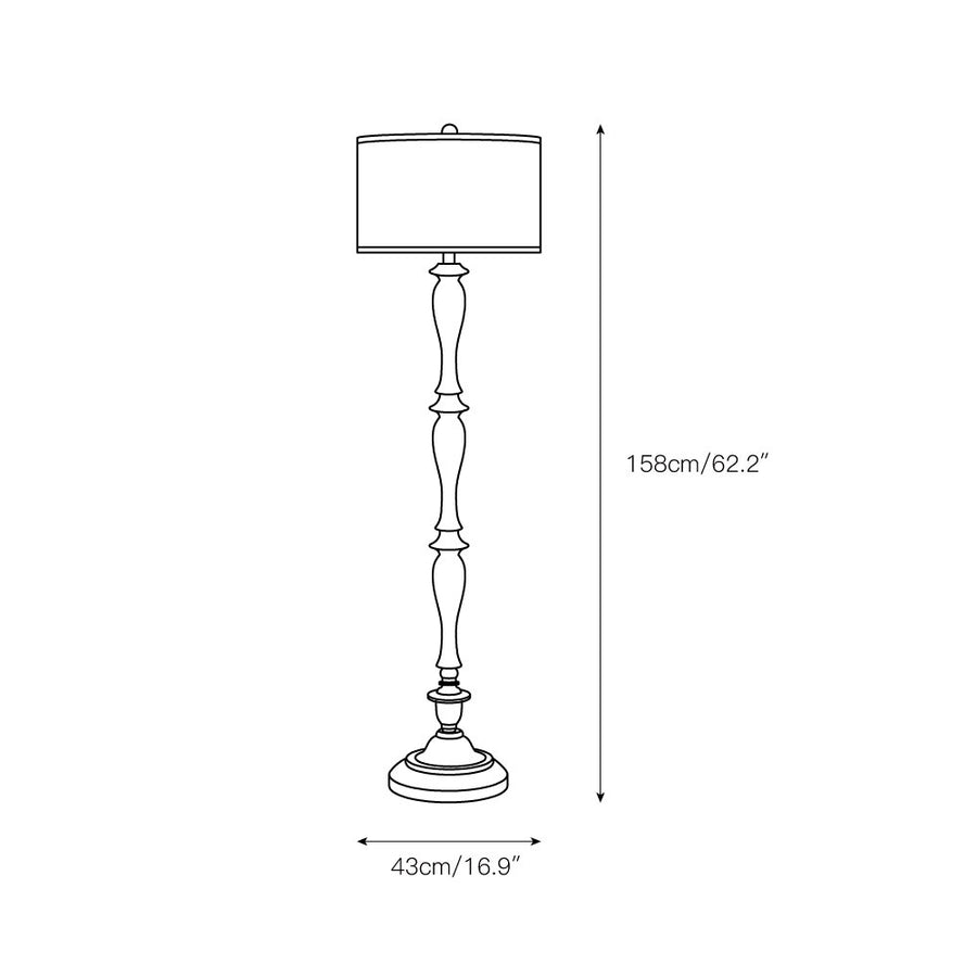 Coastal Wood Effect Floor Lamp – detail 3 — Dimension drawings 1