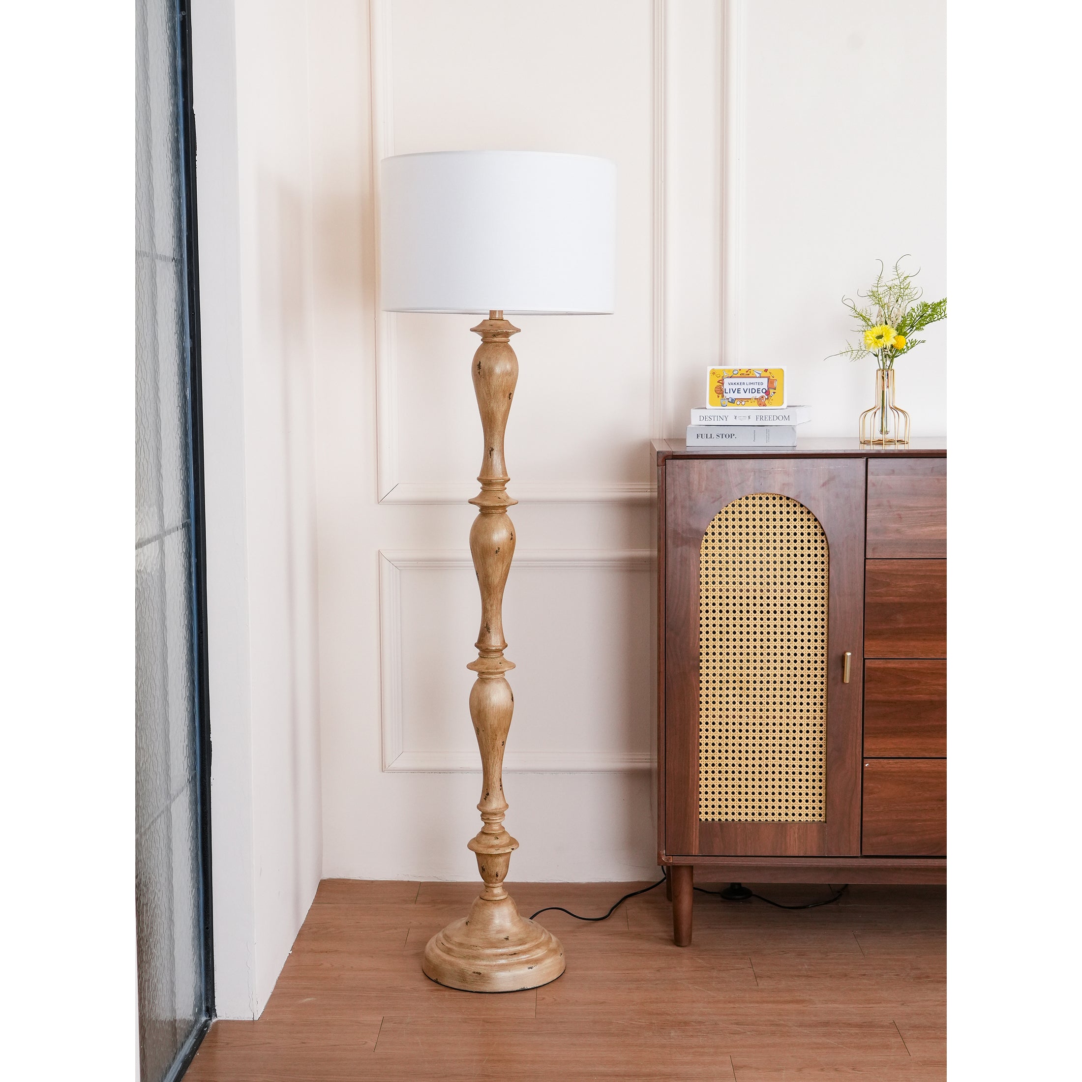 Coastal Wood Effect Floor Lamp