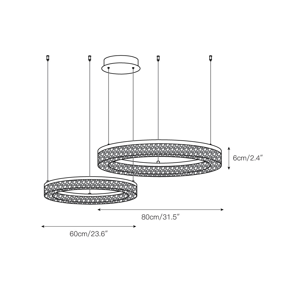 Runder LED-Kronleuchter Coblitz