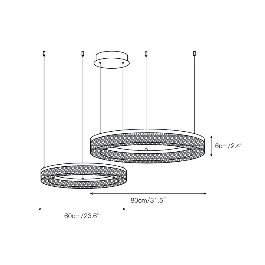 Coblitz Round LED Chandelier – detail 7 — Dimension drawings 4