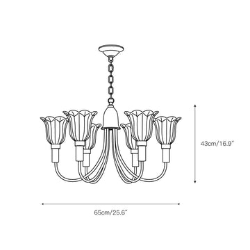 Columbia Brass Chandelier – detail 3 — Dimension drawings 1