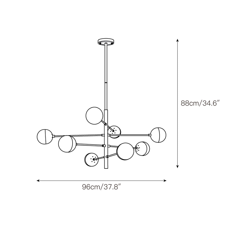 Compass Chandelier – detail 4 — Dimension drawings 2