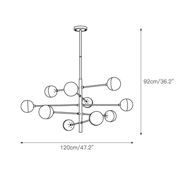 Compass Chandelier – detail 5 — Dimension drawings 3