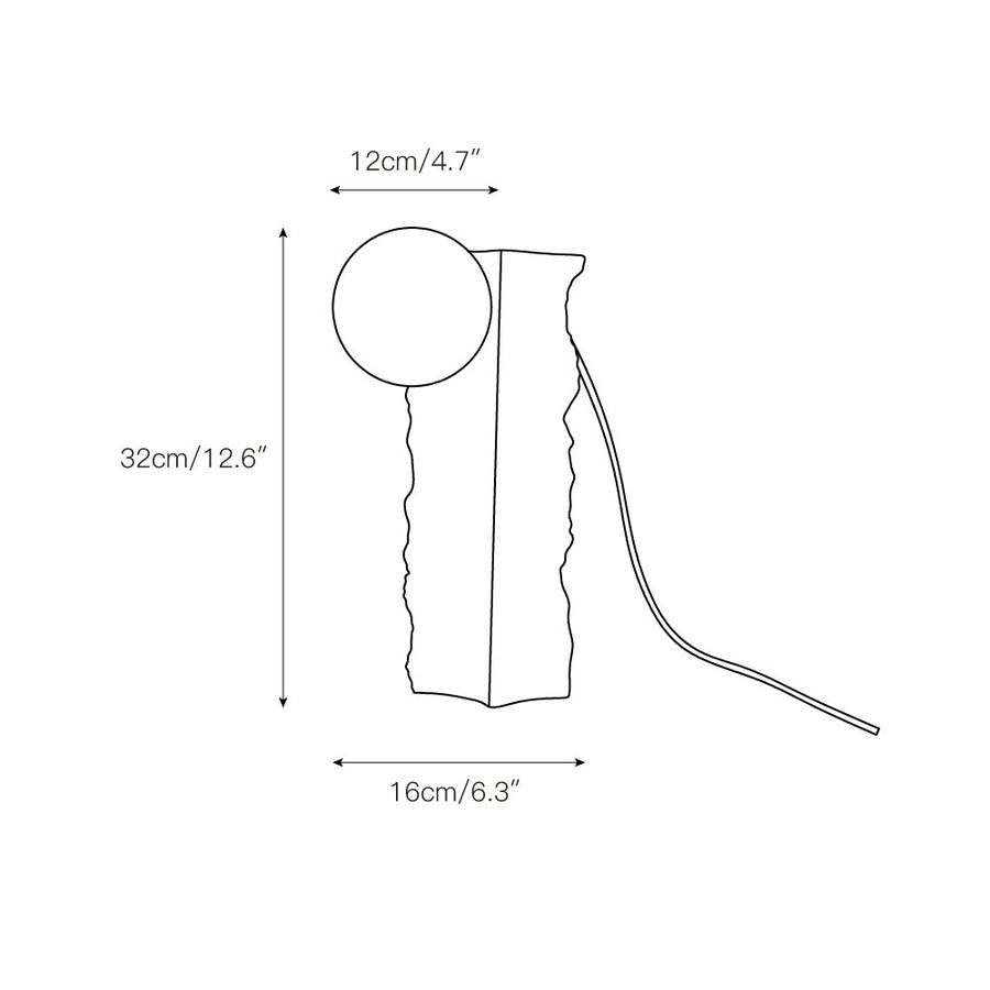 Conduit Travertine Table Lamp – detail 3 — Dimension drawings 1