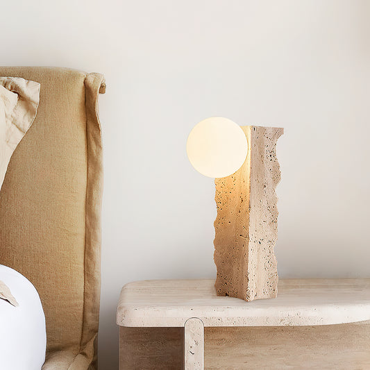 Conduit Travertine Table Lamp