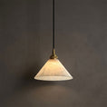 Load image into Gallery viewer, Conical Brass Alabaster Pendant Lamp
