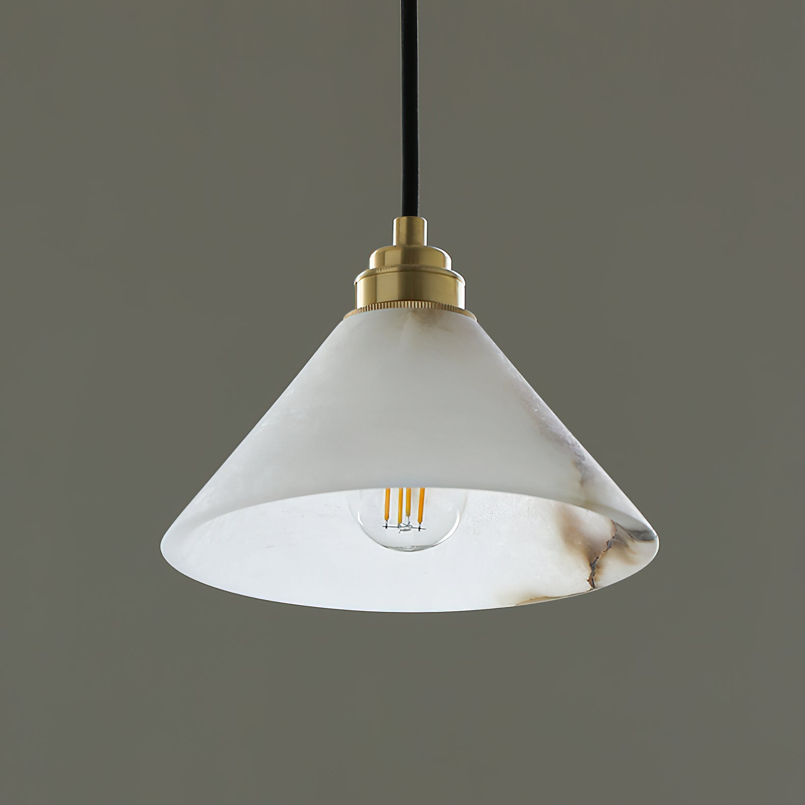 Conical Brass Pendant Lamp