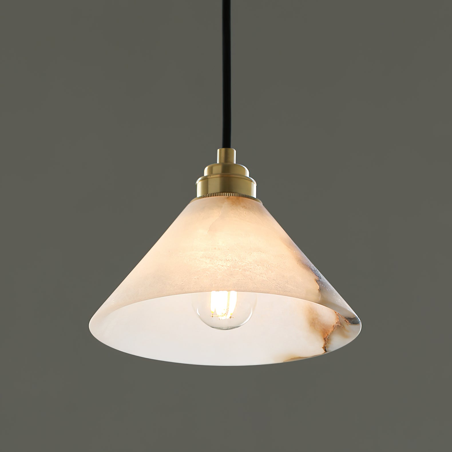 Conical Brass Pendant Lamp