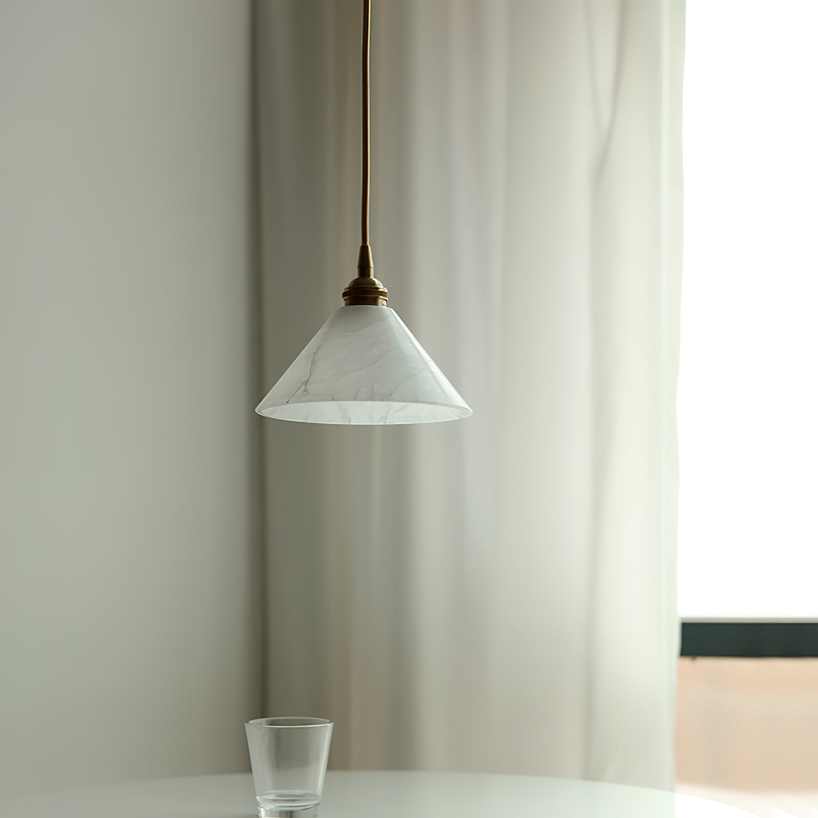 Conical Brass Pendant Lamp