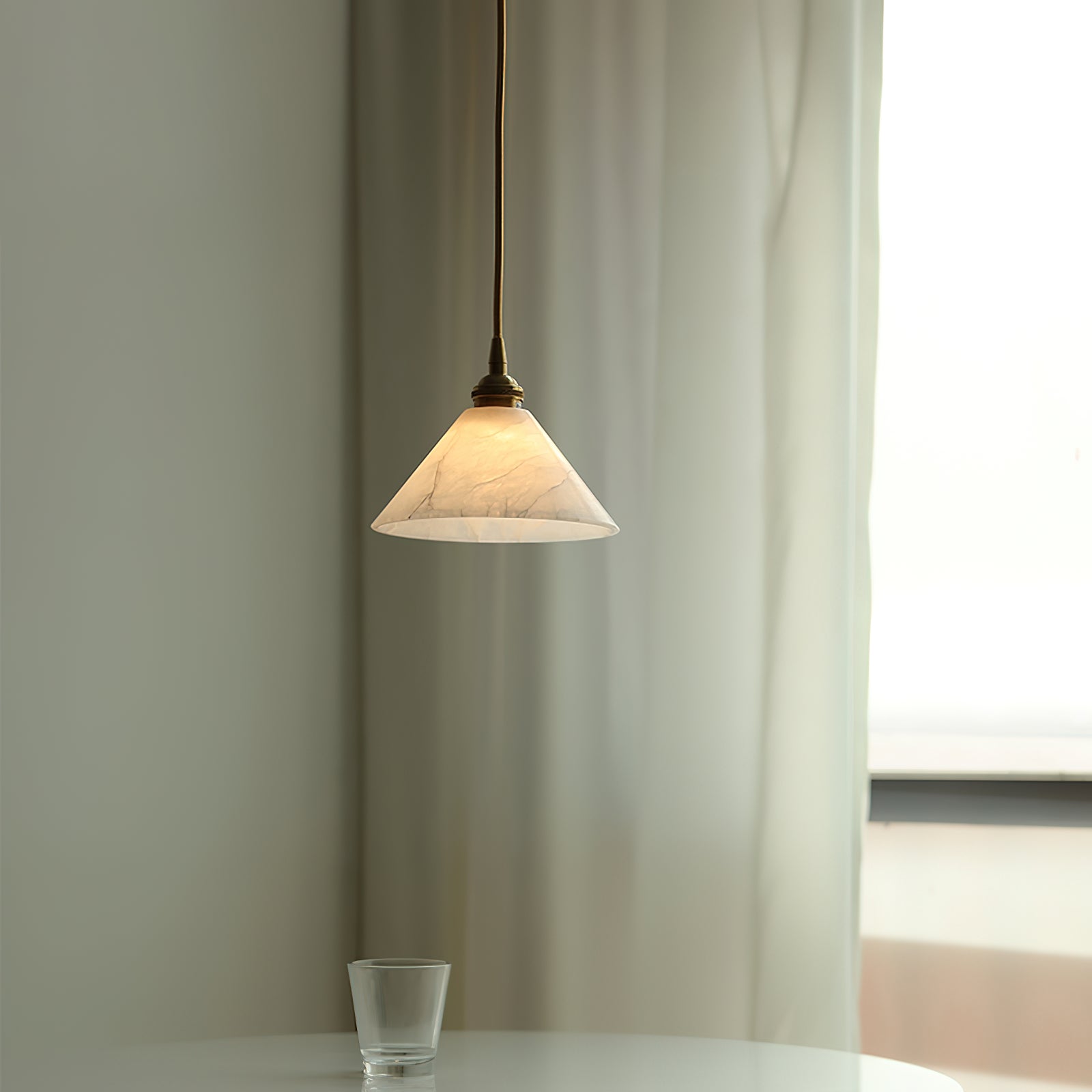 Conical Brass Pendant Lamp