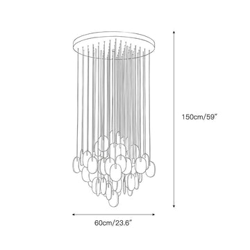 Allure Alabaster Chandelier – detail 3 — Dimension drawings 1