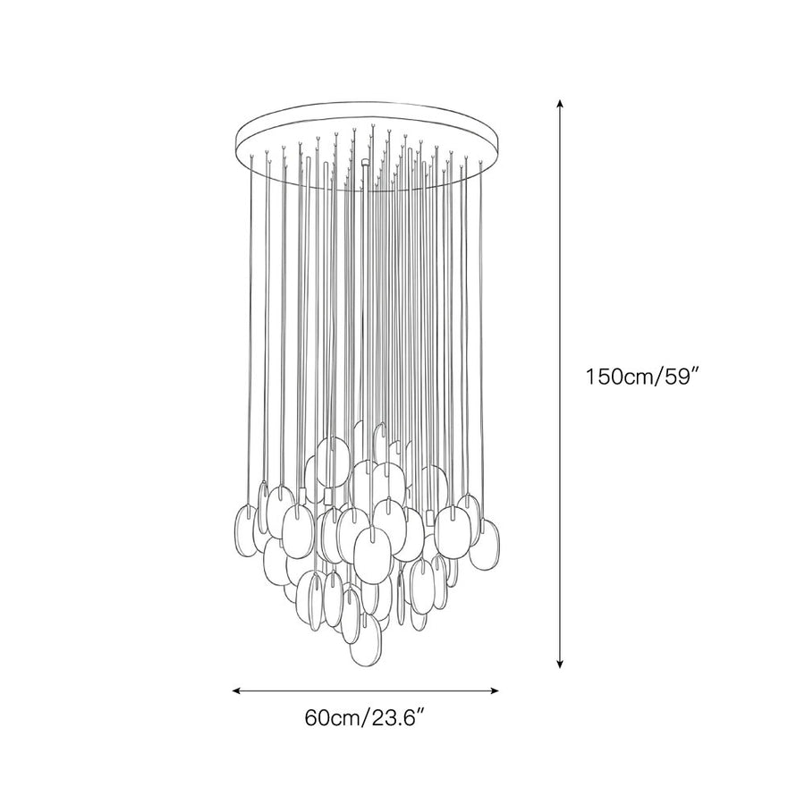 Allure Alabaster Chandelier – detail 3 — Dimension drawings 1