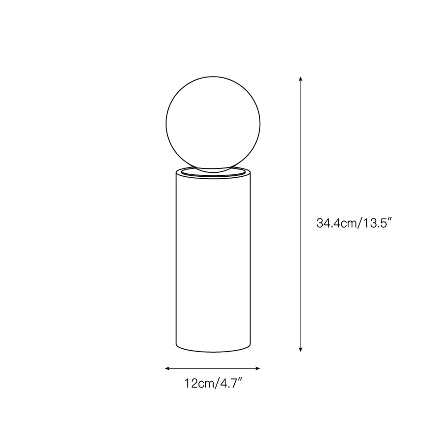 Core Travertine Table Lamp – detail 3 — Dimension drawings 1