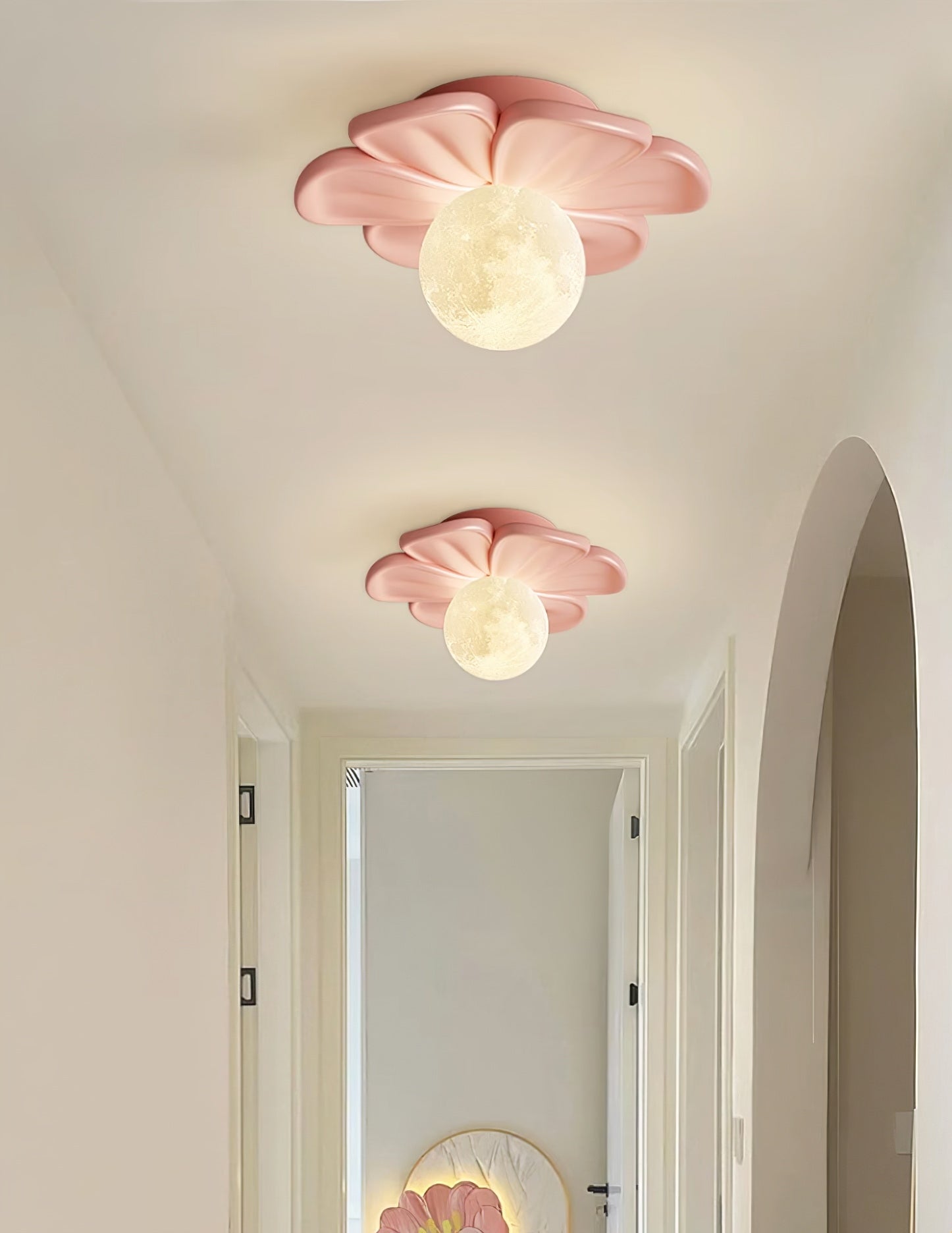 Cream Bloom Flower Ceiling Lamp