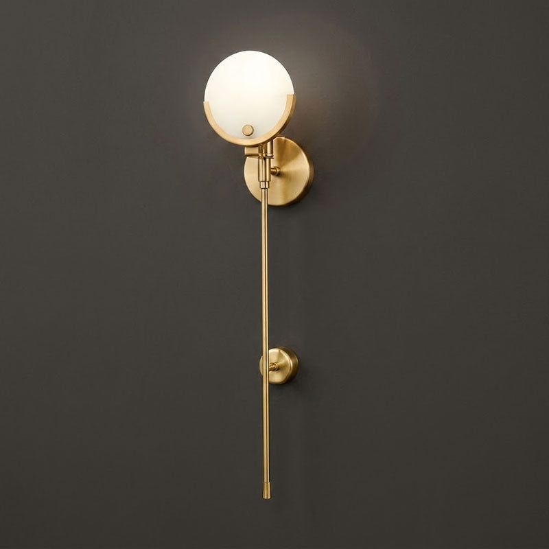 Crescent-Cradle Alabaster Globe Wall Sconce