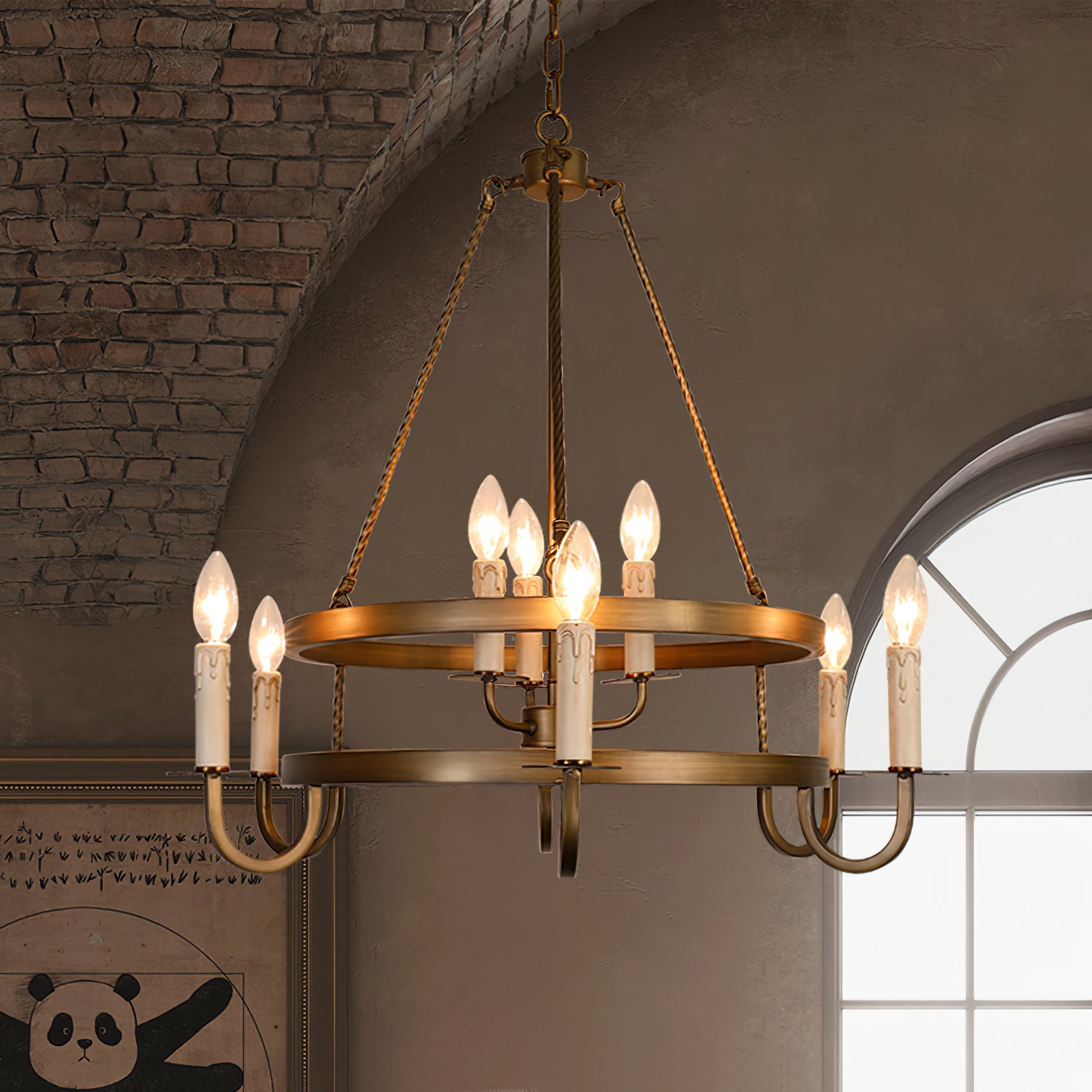 Crowley Wagon Wheel Chandelier