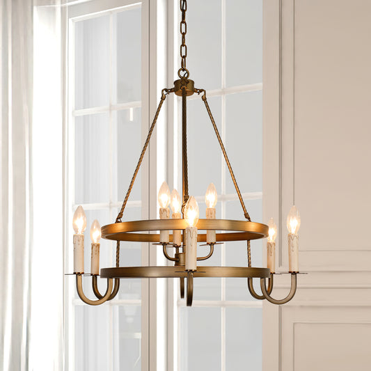 Crowley Wagon Wheel Chandelier