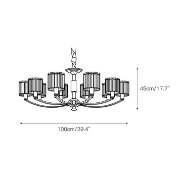 Crystal Column Brass Chandelier – detail 6 — Dimension drawings 4