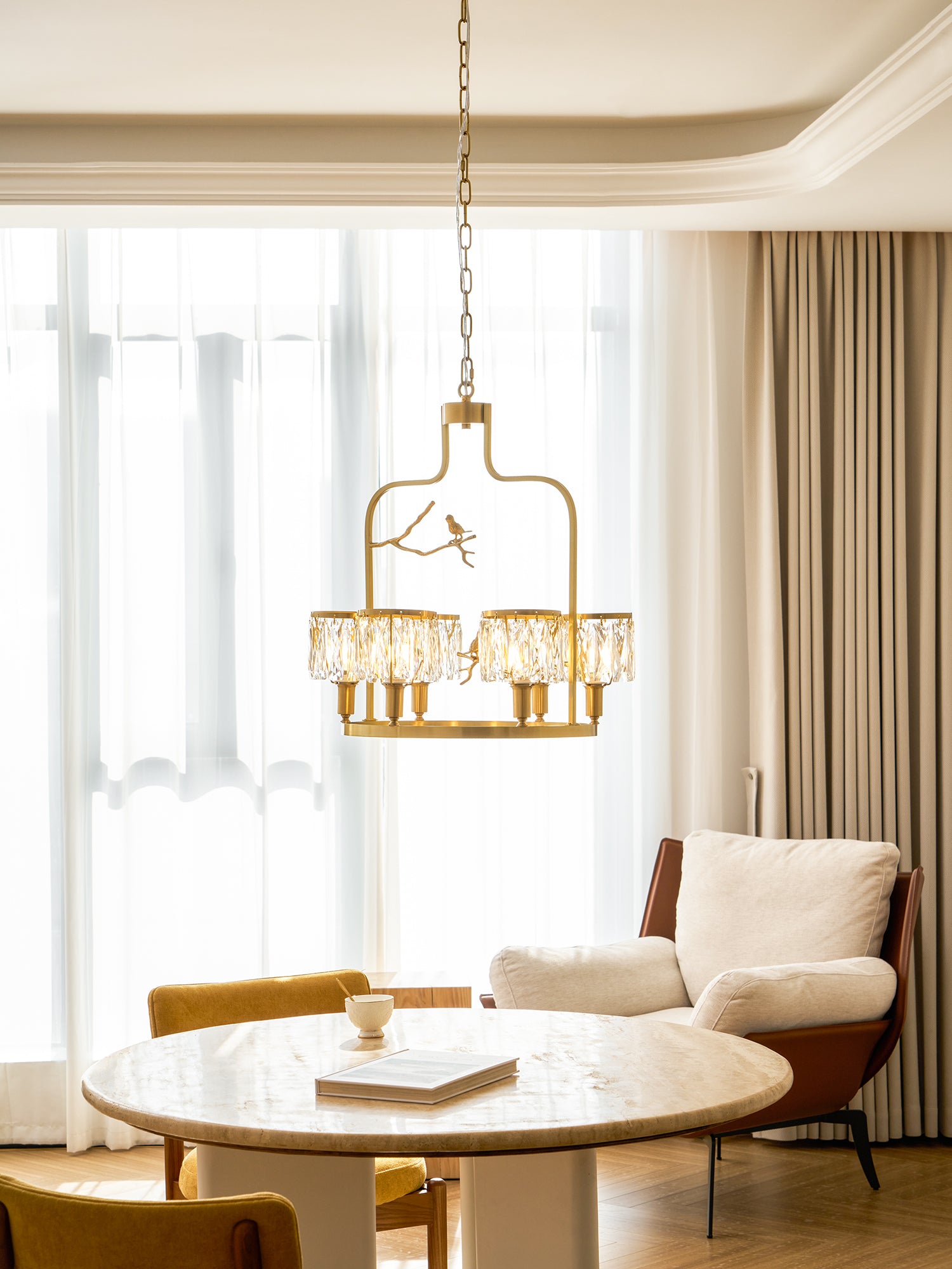 Crystal Bird Chandelier